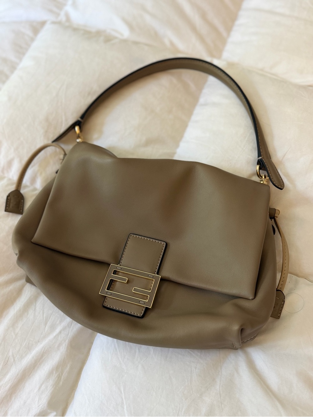 Inspire Shoulder Bag in Taupe with Gold Hardware